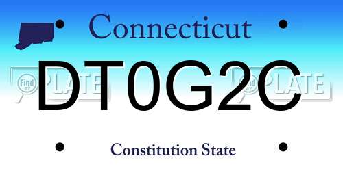 DT0G2C Connecticut License Plate