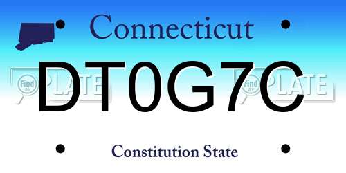 DT0G7C Connecticut License Plate