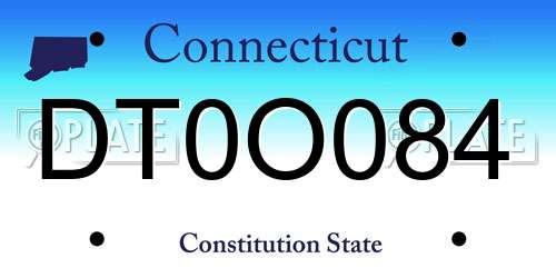 DT0O084 Connecticut License Plate