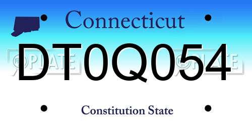 DT0Q054 Connecticut License Plate