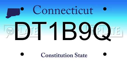DT1B9Q Connecticut License Plate