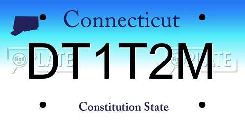 DT1T2M Connecticut License Plate