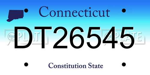DT26545 Connecticut License Plate