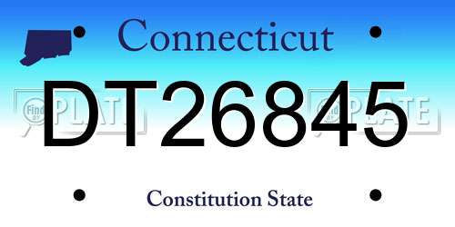 DT26845 Connecticut License Plate