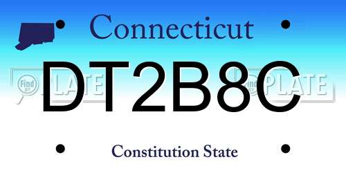 DT2B8C Connecticut License Plate