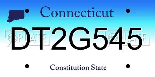 DT2G545 Connecticut License Plate
