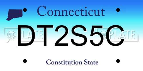 DT2S5C Connecticut License Plate