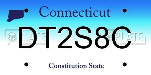 DT2S8C Connecticut License Plate