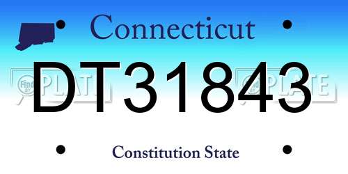 DT31843 Connecticut License Plate