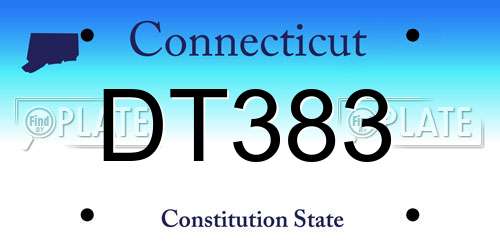 DT383 Connecticut License Plate