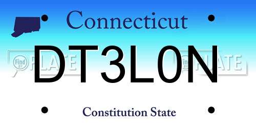 DT3L0N Connecticut License Plate