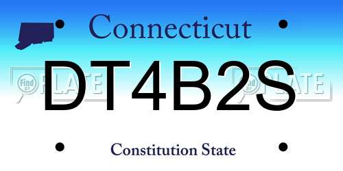 DT4B2S Connecticut License Plate