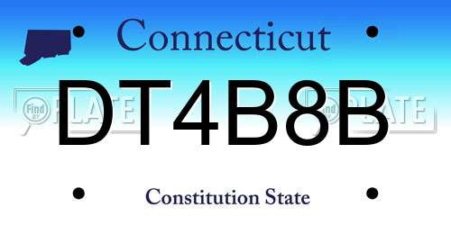 DT4B8B Connecticut License Plate