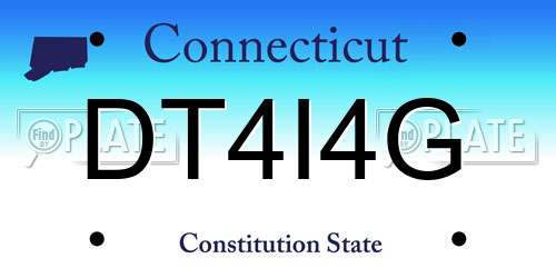 DT4I4G Connecticut License Plate