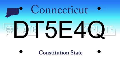 DT5E4Q Connecticut License Plate