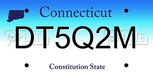 DT5Q2M Connecticut License Plate