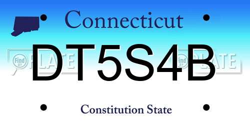 DT5S4B Connecticut License Plate