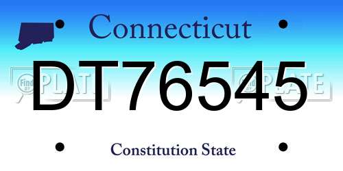 DT76545 Connecticut License Plate