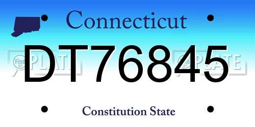 DT76845 Connecticut License Plate