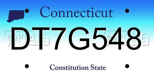 DT7G548 Connecticut License Plate