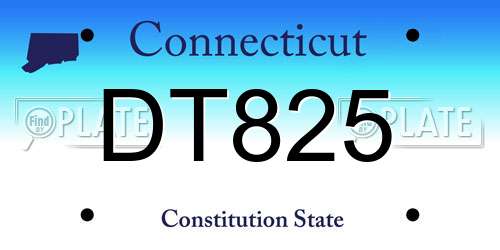 DT825 Connecticut License Plate