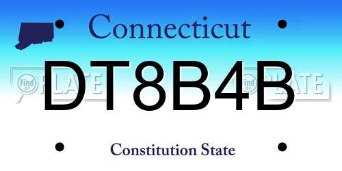 DT8B4B Connecticut License Plate