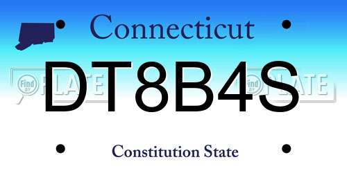 DT8B4S Connecticut License Plate