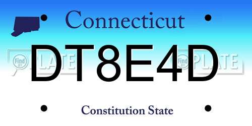 DT8E4D Connecticut License Plate