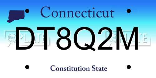 DT8Q2M Connecticut License Plate