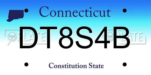 DT8S4B Connecticut License Plate