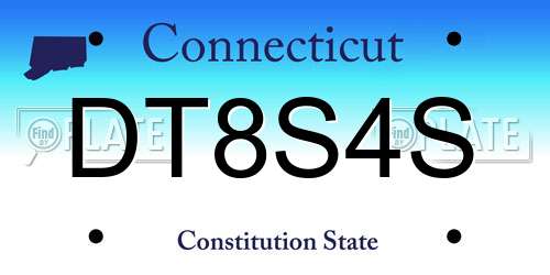 DT8S4S Connecticut License Plate