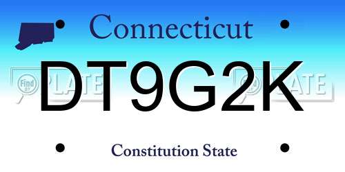 DT9G2K Connecticut License Plate