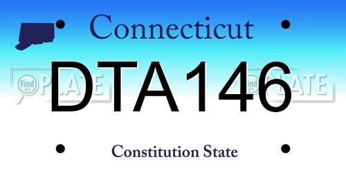 DTA146 Connecticut License Plate