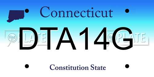DTA14G Connecticut License Plate
