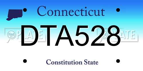 DTA528 Connecticut License Plate