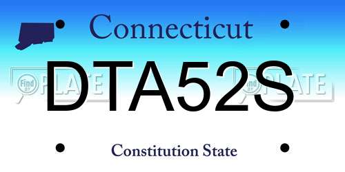 DTA52S Connecticut License Plate