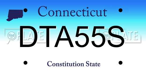 DTA55S Connecticut License Plate