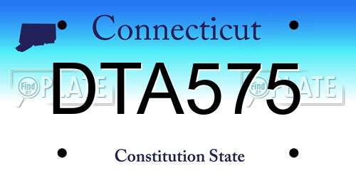 DTA575 Connecticut License Plate