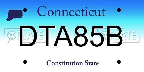 DTA85B Connecticut License Plate