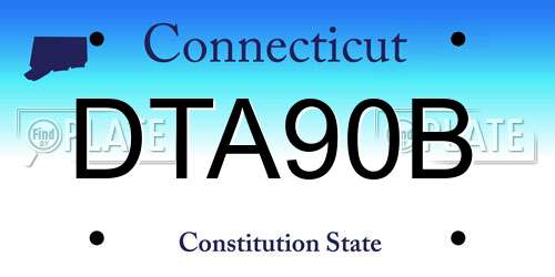 DTA90B Connecticut License Plate