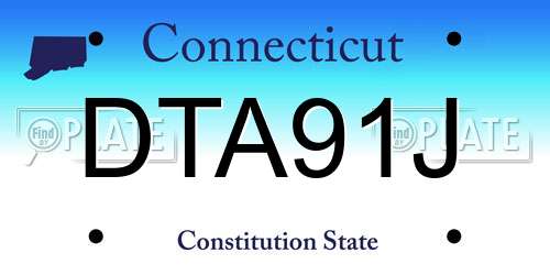 DTA91J Connecticut License Plate