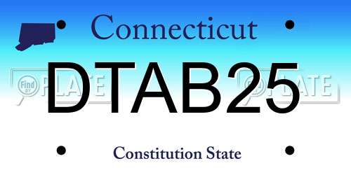 DTAB25 Connecticut License Plate