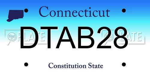 DTAB28 Connecticut License Plate