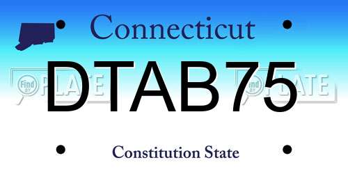 DTAB75 Connecticut License Plate