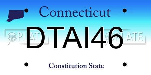 DTAI46 Connecticut License Plate
