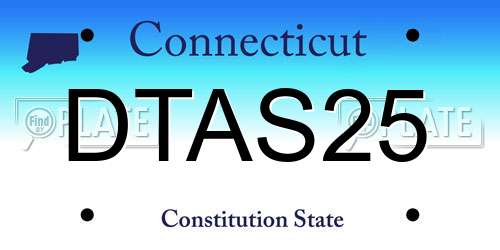 DTAS25 Connecticut License Plate