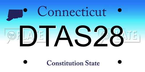 DTAS28 Connecticut License Plate