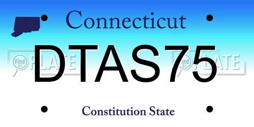 DTAS75 Connecticut License Plate