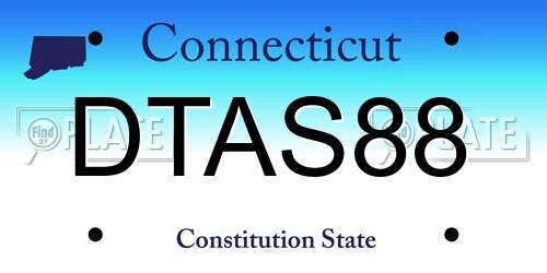 DTAS88 Connecticut License Plate