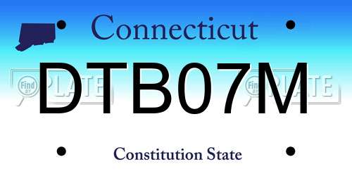DTB07M Connecticut License Plate